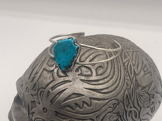 Raw Turquoise Sterling Silver Cuff Bracelet