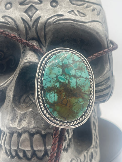 Earth and Sky Handmade Silver and Turquoise Bolo